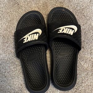 Nike Black and White Slide Sandals
